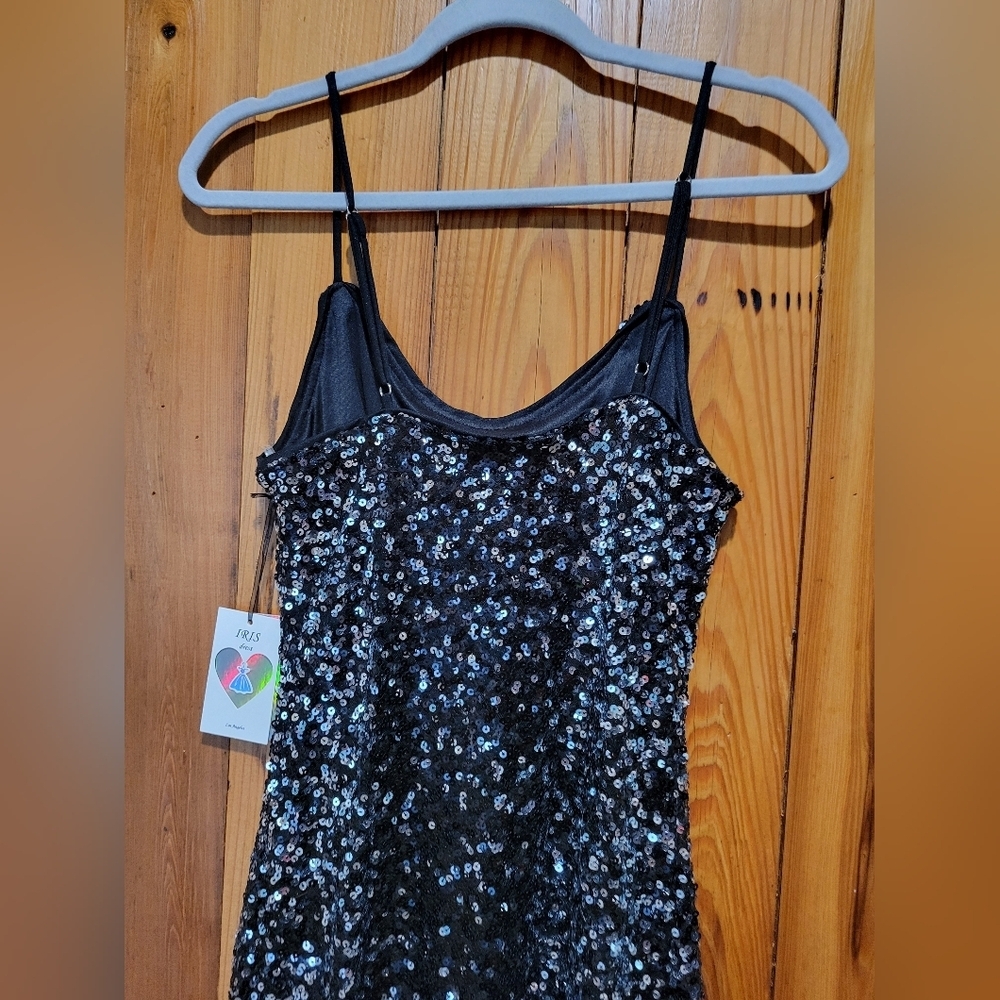 Iris Sparkling Blue Sequin Mini Dress - Picture 5 of 12